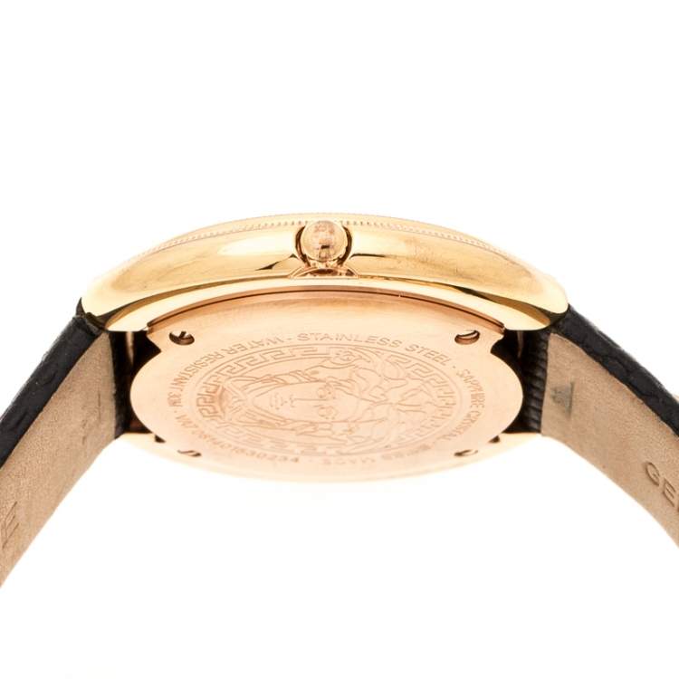 Pre Owned Versace Rose Gold Plated stainless Steel Thea VA7 Women's Wristwatch 39 mm