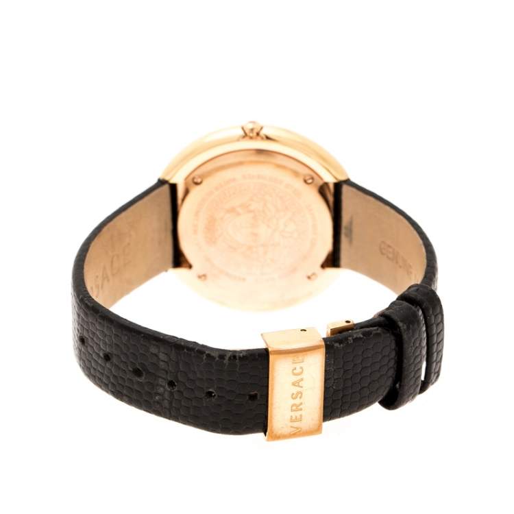 Pre Owned Versace Rose Gold Plated stainless Steel Thea VA7 Women's Wristwatch 39 mm