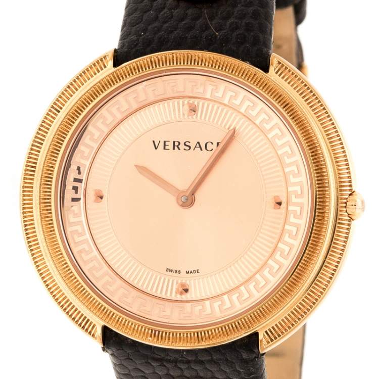 Pre Owned Versace Rose Gold Plated stainless Steel Thea VA7 Women's Wristwatch 39 mm