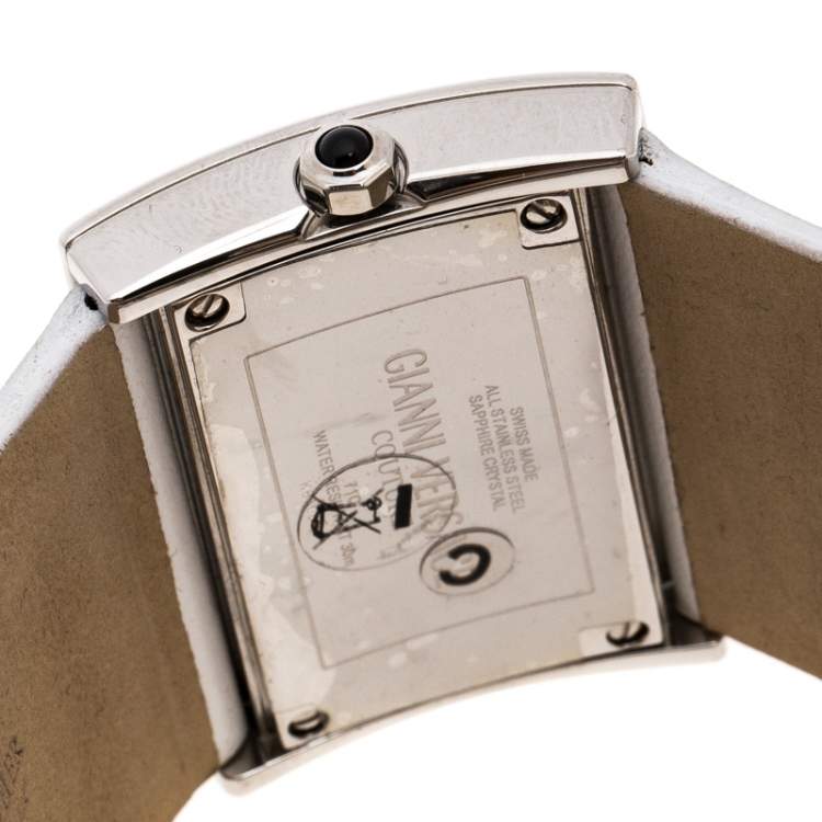 Pre Owned Gianni Versace Silver Stainless Steel V-Couture 71O Women's Wristwatch 40MM