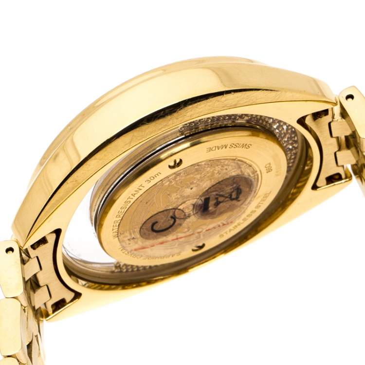 Pre Owned Versace Gold Stainless Steel Destiny Spirit 86Q Women's Wristwatch 39 mm