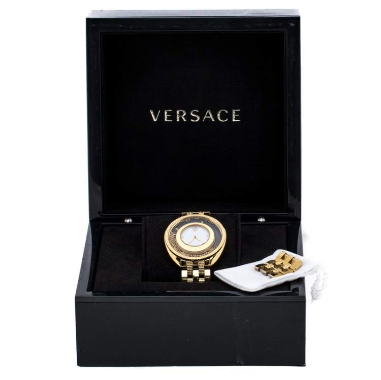 Pre Owned Versace Gold Stainless Steel Destiny Spirit 86Q Women's Wristwatch 39 mm