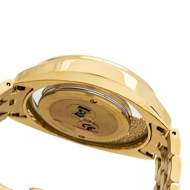 Pre Owned Versace White Yellow Gold Stainless Steel Destiny Spirit 86Q Women's Wristwatch 39 mm