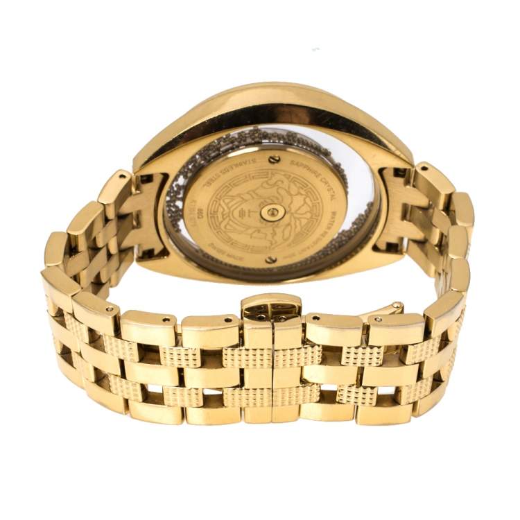 Pre Owned Versace White Gold Tone Stainless Steel Destiny Spirit 86Q Women's Wristwatch 39 mm