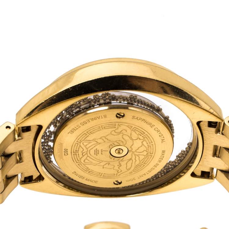Pre Owned Versace White Gold Tone Stainless Steel Destiny Spirit 86Q Women's Wristwatch 39 mm