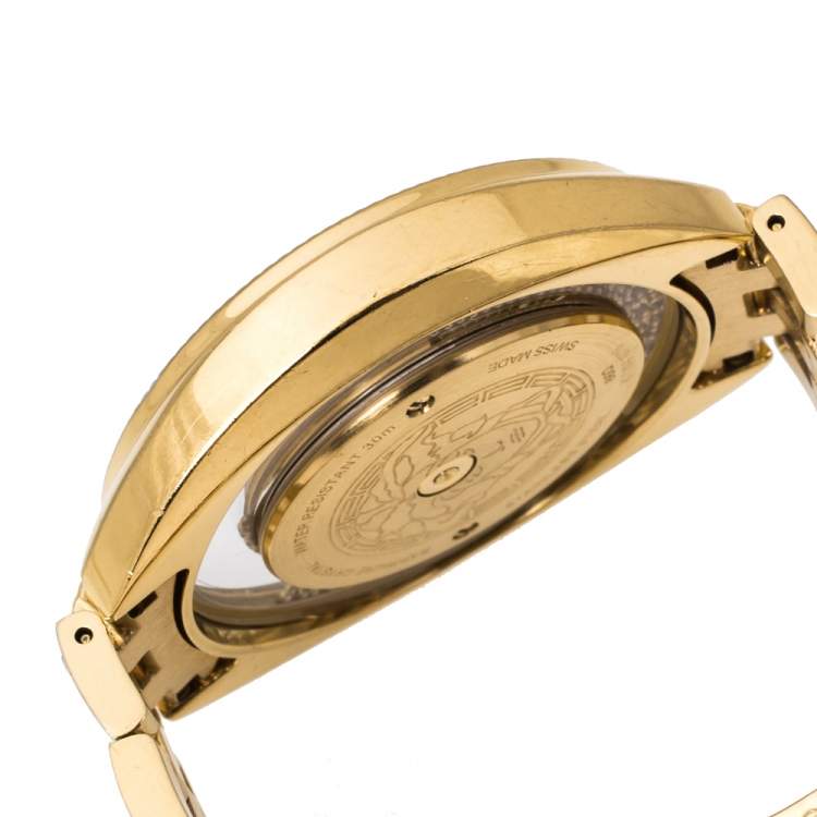 Pre Owned Versace White Gold Tone Stainless Steel Destiny Spirit 86Q Women's Wristwatch 39 mm