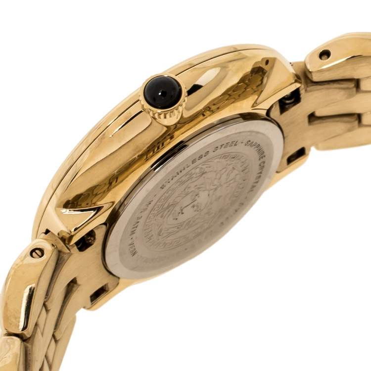 Pre Owned Versace Gold Tone Stainless Steel V-Flare VEBN Women's Wristwatch 28 mm