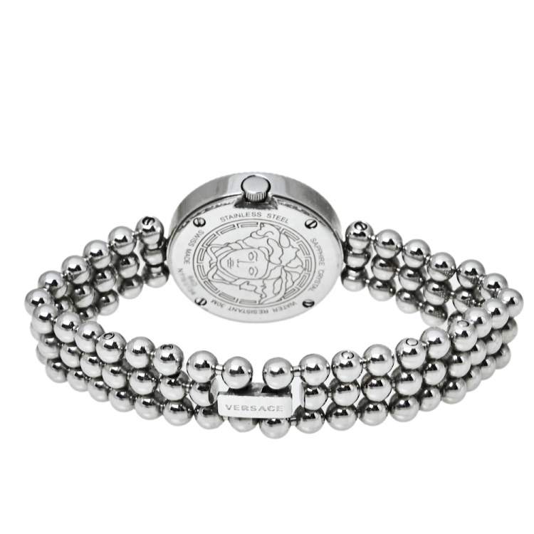 Pre Owned Versace White Stainless Steel Eon Soiree 94Q Quartz Women's Wristwatch 27 MM