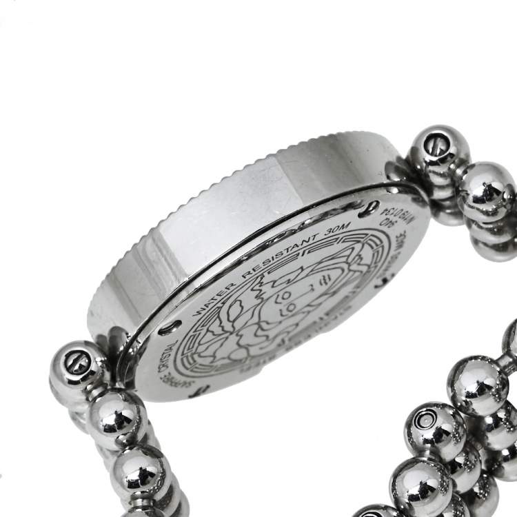 Pre Owned Versace White Stainless Steel Eon Soiree 94Q Quartz Women's Wristwatch 27 MM