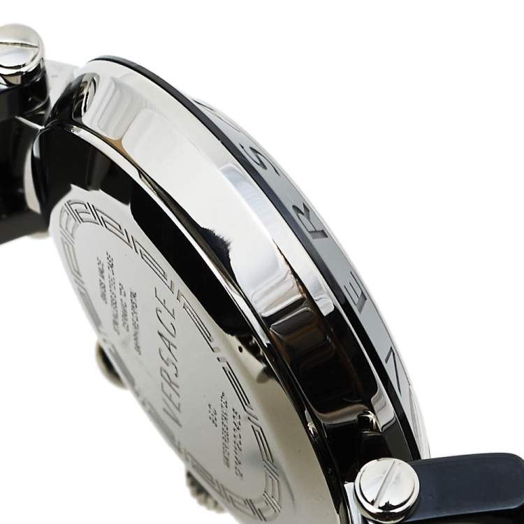 Pre Owned Versace Black Ceramic & Stainless Steel Reve 95C Women's Wristwatch 40 mm