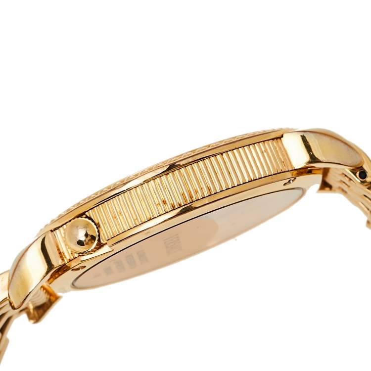 Pre Owned Versace Purple Gold Plated Stainless Steel Krios 93Q Women's Wristwatch 38 mm