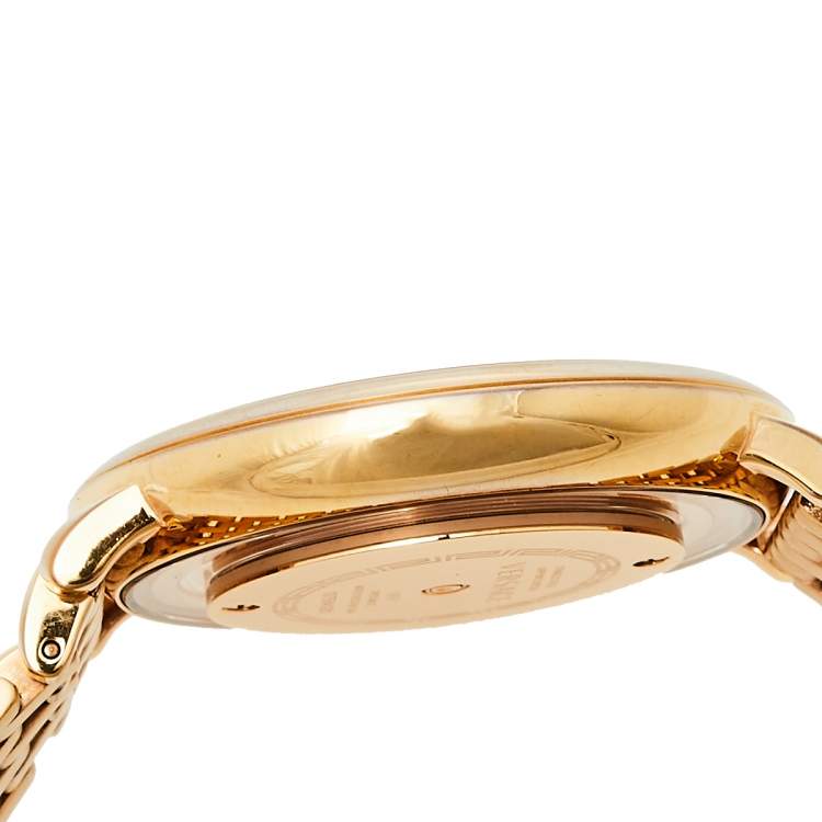 Pre Owned Versace Gold Tone Stainless Steel Venus VFH Women's Wristwatch 39 mm