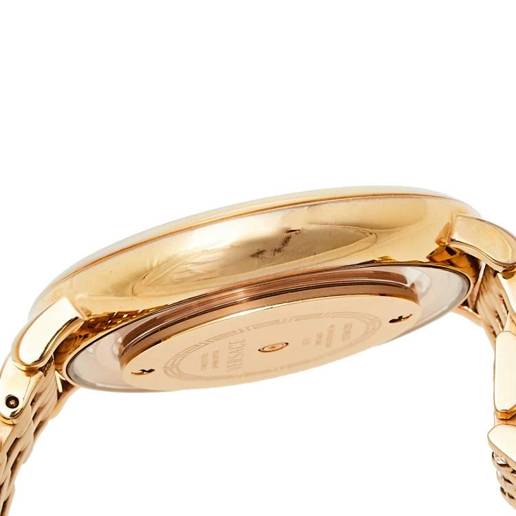 Pre Owned Versace Gold Tone Stainless Steel Venus VFH Women's Wristwatch 39 mm