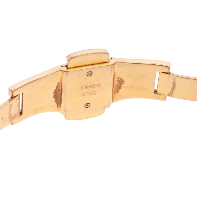Pre Owned Versace Gold Tone Stainless Steel Mystique Hibiscus I9Q80D2HI-S080 Women's Wristwatch 38 mm
