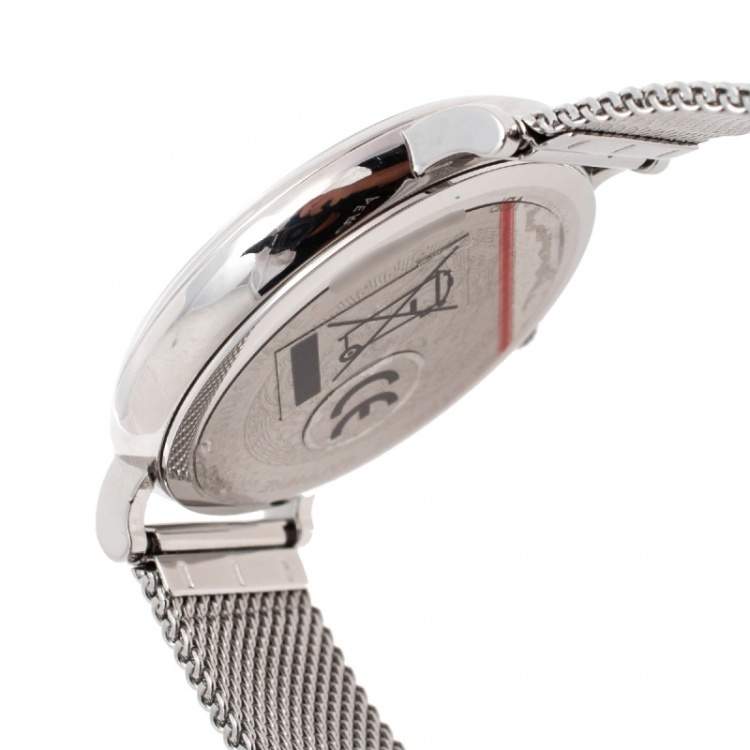 مملوكة مسبقًا Versace Silver Stainless Steel V-Circle VRSCVBP050017 Women's Wristwatch 38 mm