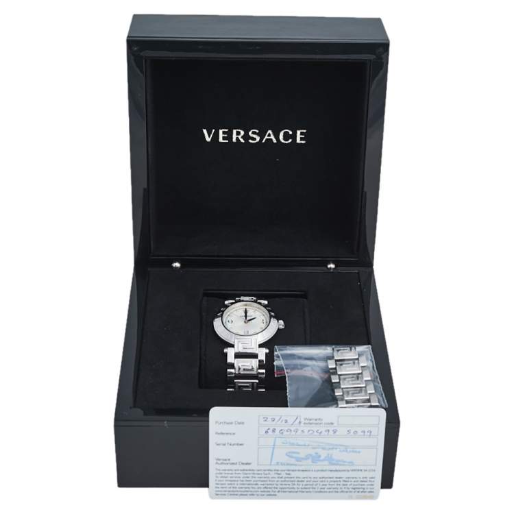 Pre Owned  Versace Mother Of Pearl Stainless Steel Reve 68Q Women's Wristwatch 35 mm