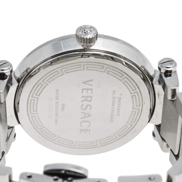 Pre Owned  Versace Mother Of Pearl Stainless Steel Reve 68Q Women's Wristwatch 35 mm