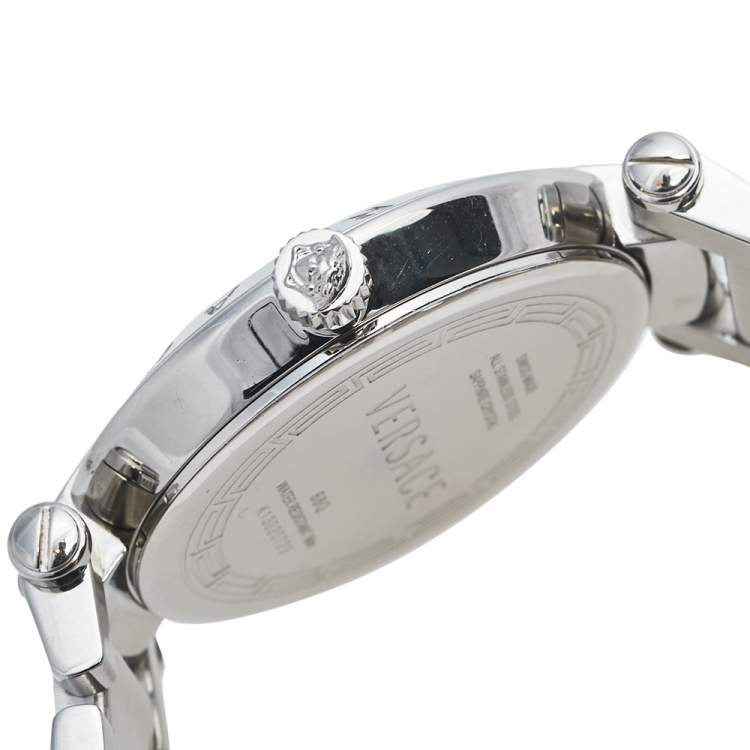 Pre Owned  Versace Black Stainless Steel Reve 68Q Women's Wristwatch 35 mm