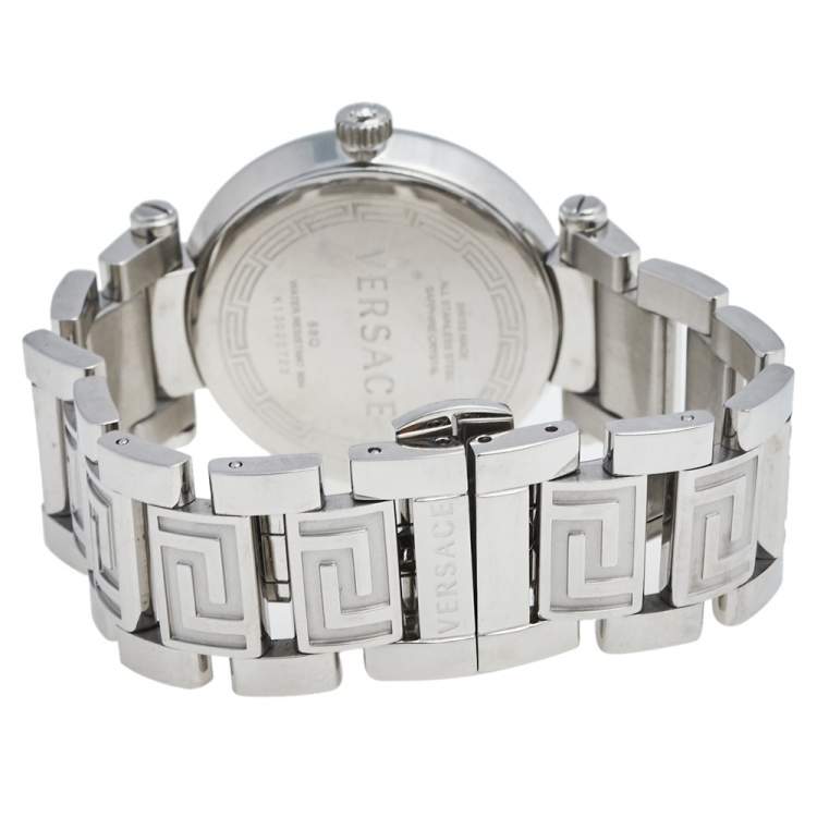 Pre Owned  Versace Black Stainless Steel Reve 68Q Women's Wristwatch 35 mm