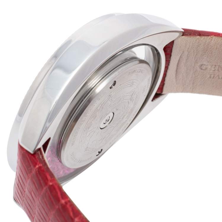 مملوكة مسبقًا Versace Mother of Pearl Stainless Steel Leather Destiny Spirit 86Q Women's Wristwatch 40 mm