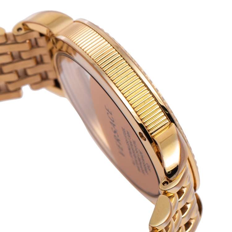 Pre Owned Versace Green Gold Plated Stainless Steel Krios 93Q Women's Wristwatch 38 mm