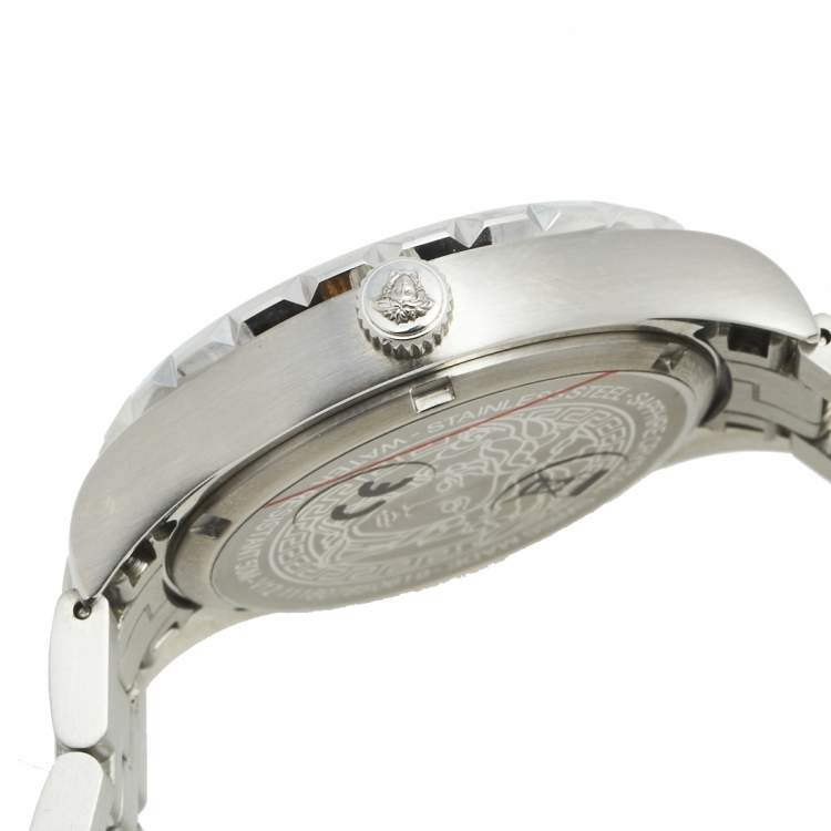 Pre Owned Versace Pink Stainless Steel Hellenyium V12010015 Women's Wristwatch 35 mm