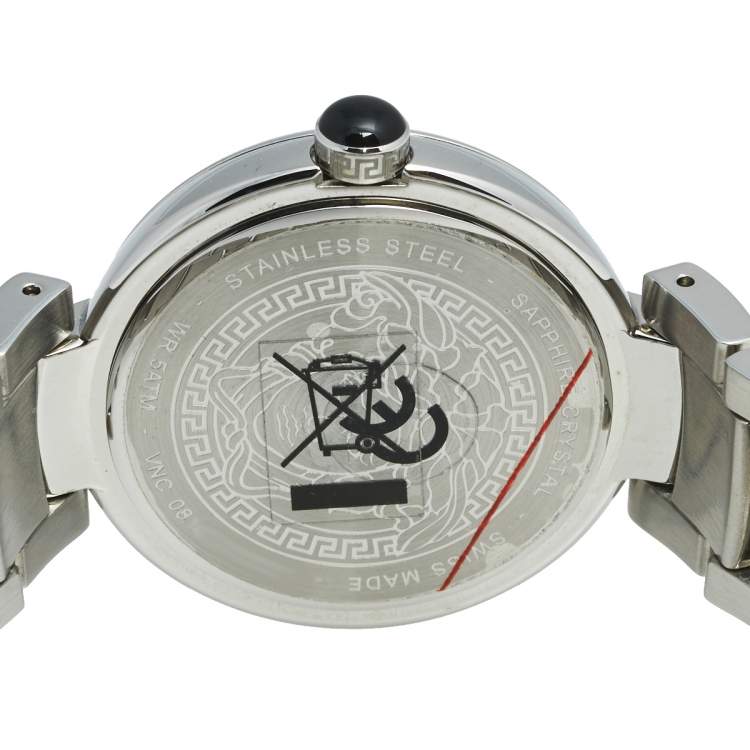 Pre Owned Versace Silver Stainless Steel Leda VNC030014 Women's Wristwatch 38 mm