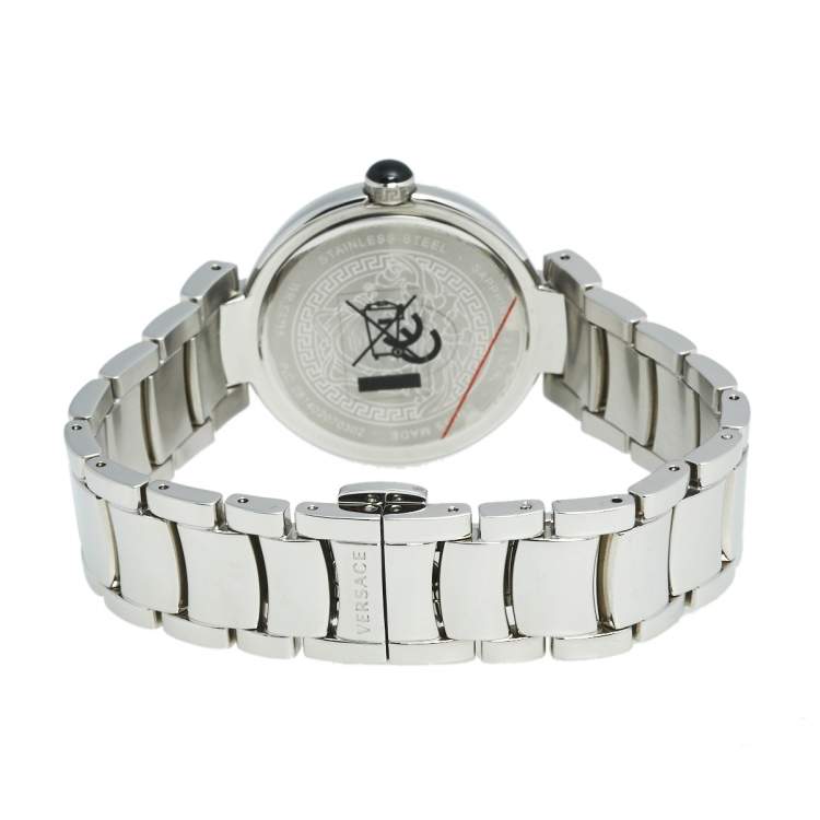 Pre Owned Versace Silver Stainless Steel Leda VNC030014 Women's Wristwatch 38 mm