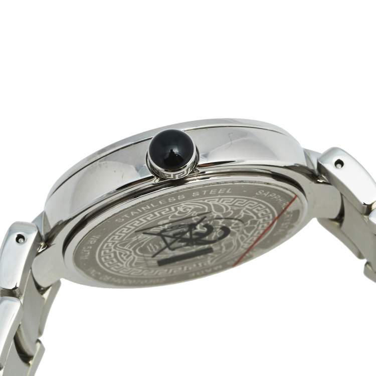 Pre Owned Versace Silver Stainless Steel Leda VNC030014 Women's Wristwatch 38 mm