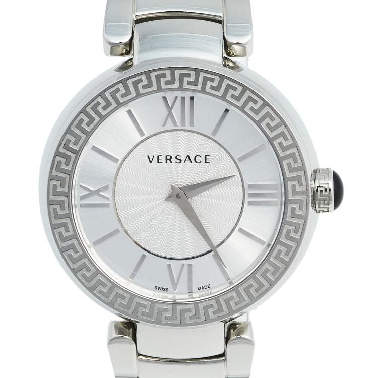 Pre Owned Versace Silver Stainless Steel Leda VNC030014 Women's Wristwatch 38 mm