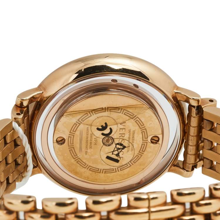 Pre Owned Versace Rose Gold Stainless Steel Venus VFH050013 Women's Wristwatch 39 mm