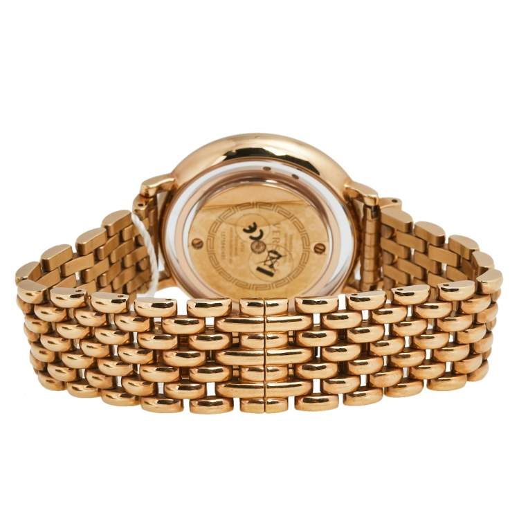 Pre Owned Versace Rose Gold Stainless Steel Venus VFH050013 Women's Wristwatch 39 mm