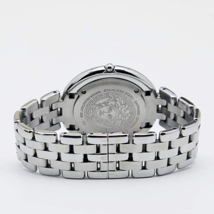 Pre Owned Versace Silver Stainless Steel Thea VA7 Women's Wristwatch 39 mm