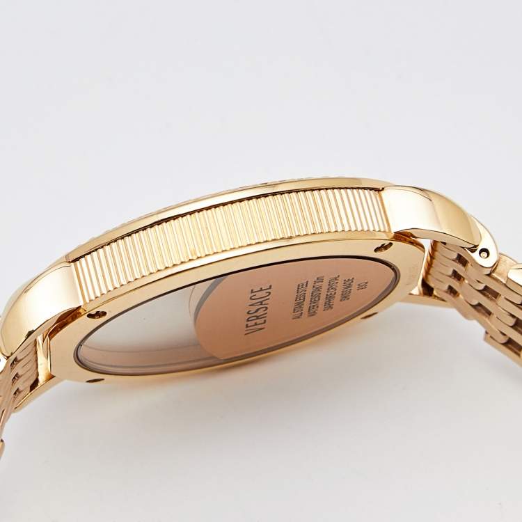 Pre Owned Versace White Gold Plated Stainless Steel Krios 93Q Women's Wristwatch 38 mm