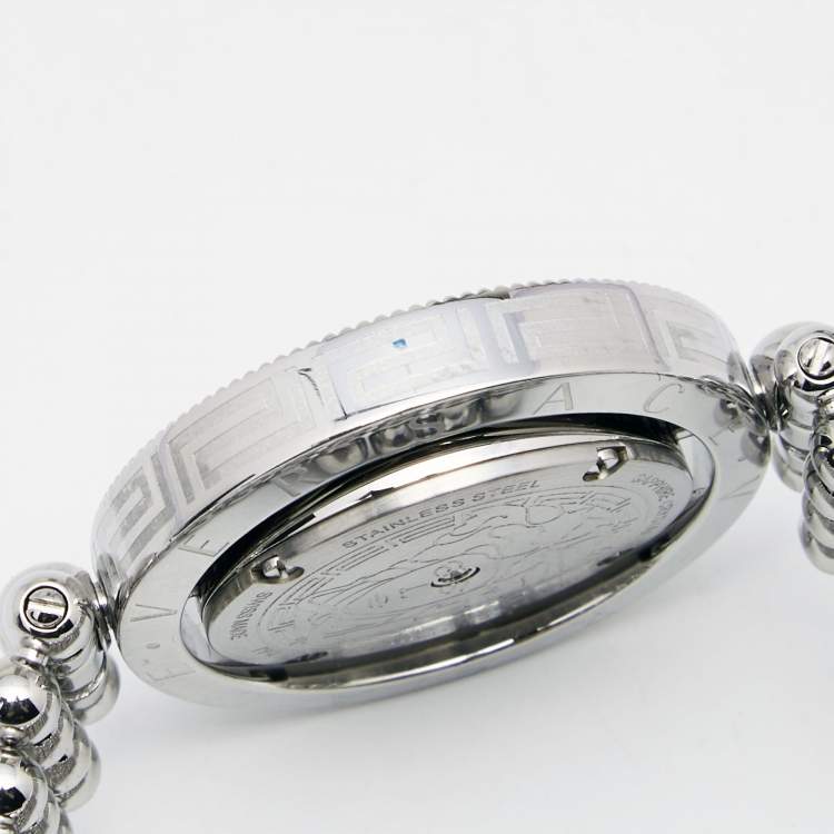 Pre Owned Versace Mother Of Pearl Stainless Steel Eon 79Q Women's Wristwatch 34 mm