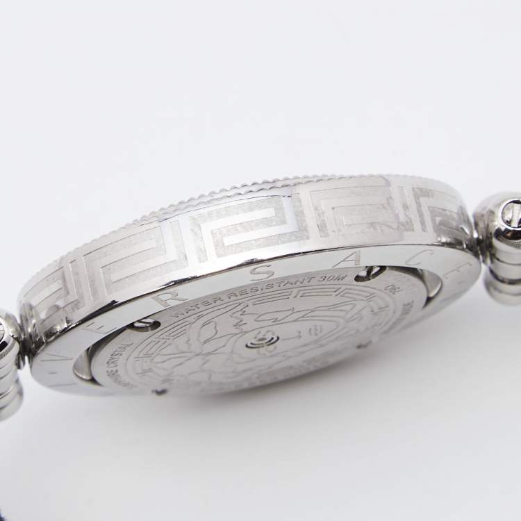 Pre Owned Versace Mother Of Pearl Stainless Steel Eon 79Q Women's Wristwatch 34 mm