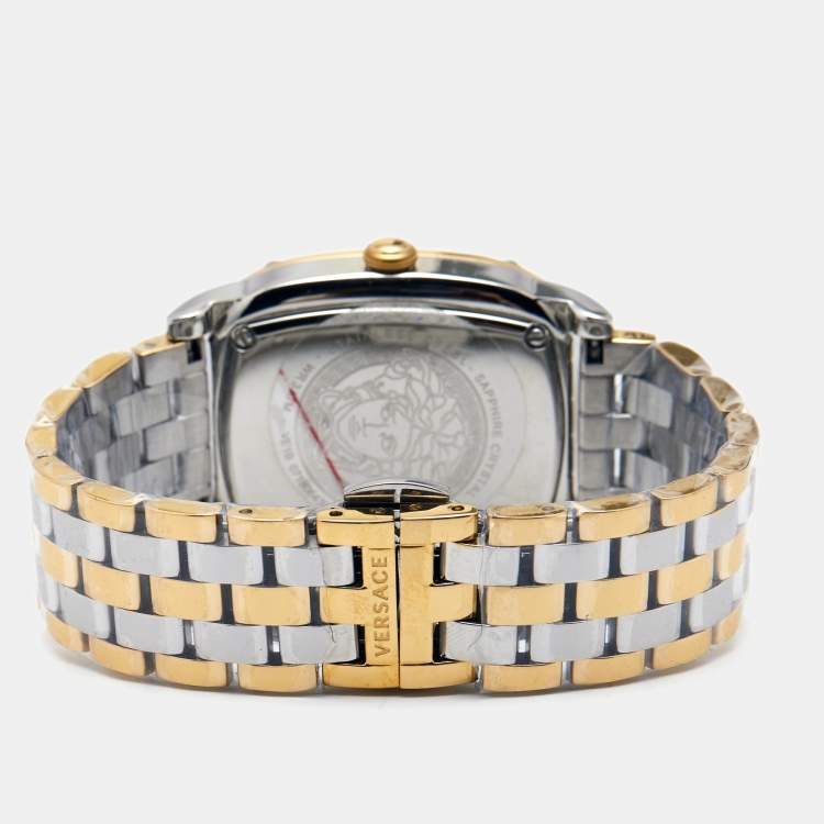 Pre Owned Versace Green Two Tone Stainless Steel Couture VE1B Women's Wristwatch 29 mm