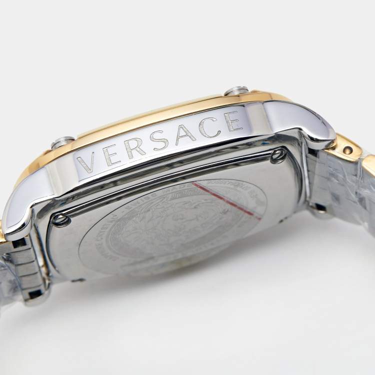 Pre Owned Versace Green Two Tone Stainless Steel Couture VE1B Women's Wristwatch 29 mm