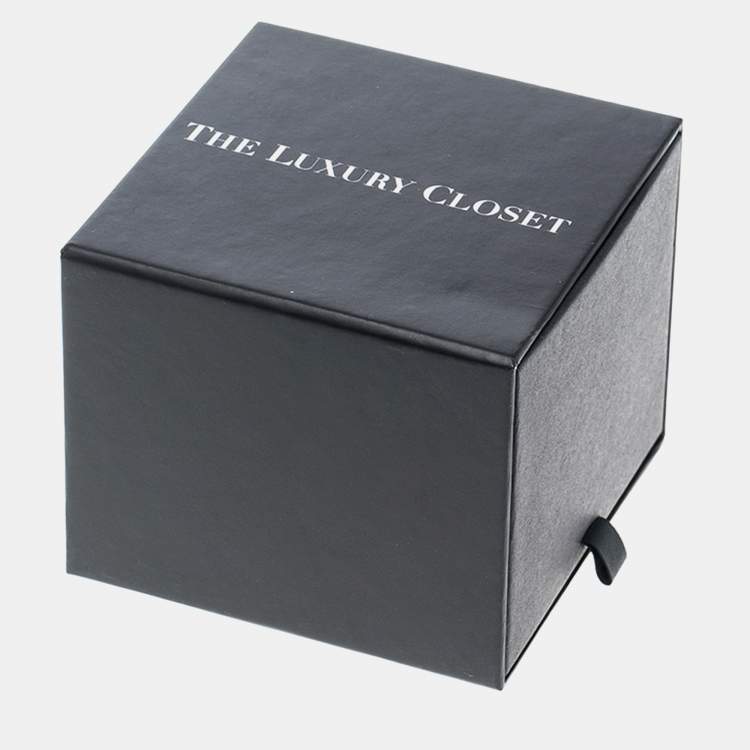 Pre Owned Versace Black Stainless Steel Leather Vanity P5Q Women's Wristwatch 35 mm