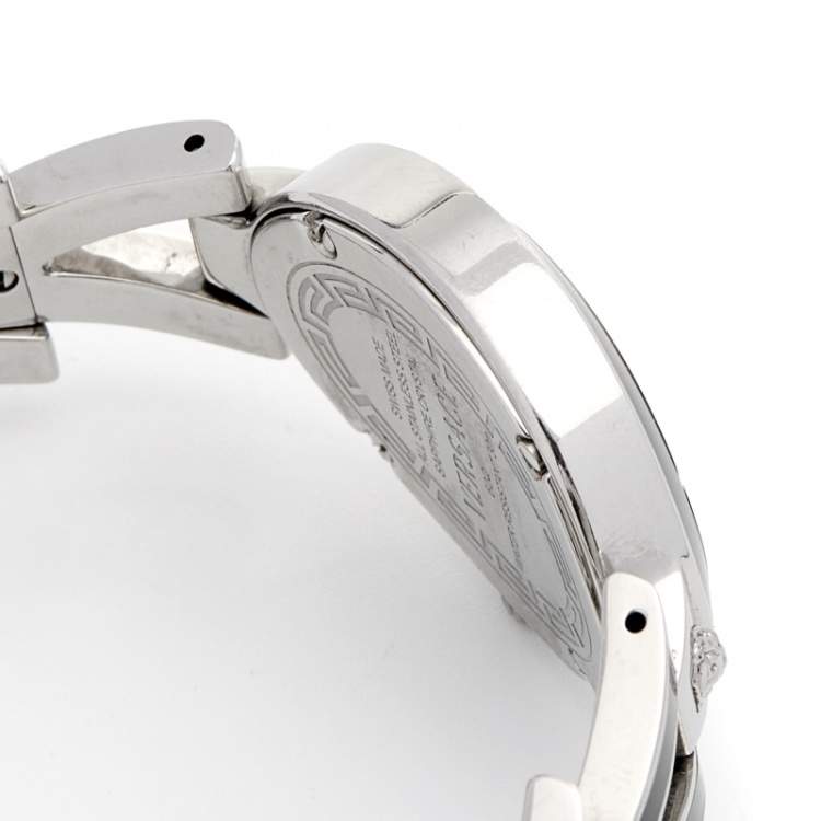 Pre Owned Versace Black Diamond Stainless Steel V-Glam 60QE9SD009 Women's Wristwatch 25 mm