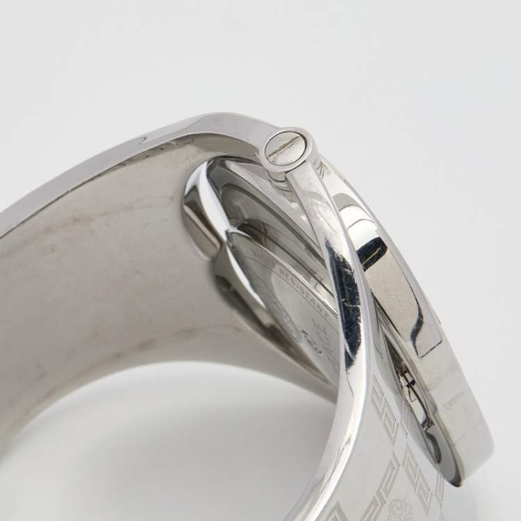 Pre Owned Versace Silver Diamond Stainless Steel Eclissi 73Q Women's Wristwatch 39 mm
