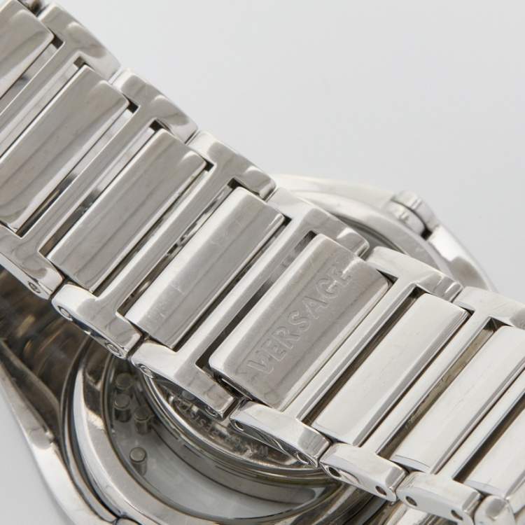 Pre Owned Versace Silver Diamond Stainless Steel Eclissi 73Q Women's Wristwatch 39 mm