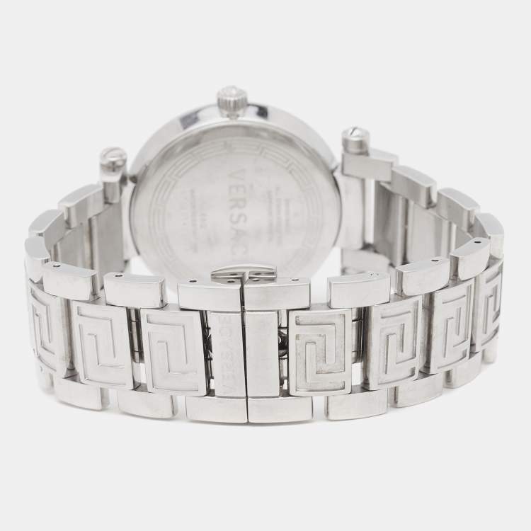 Pre Owned Versace Mother of Pearl Stainless Steel Reve 68Q Women's Wristwatch 35 mm