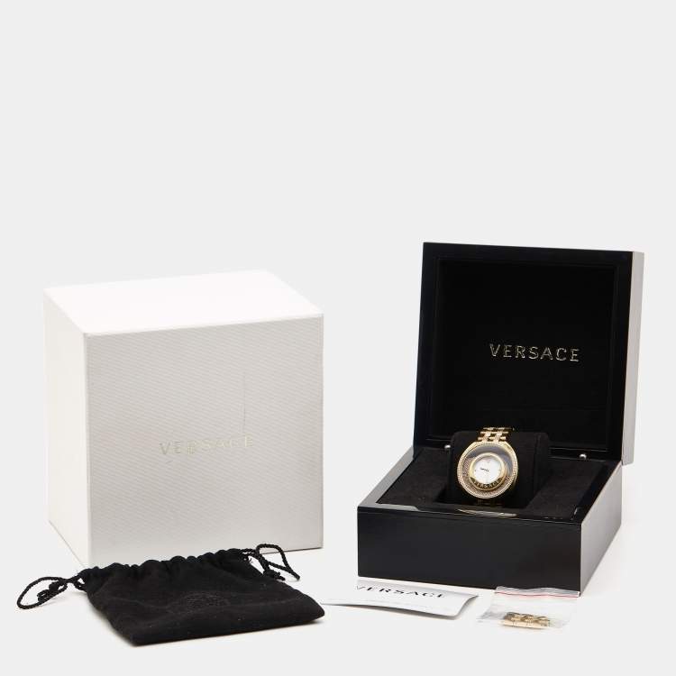 مملوكة مسبقًا Versace White Gold Plated Stainless Steel  Destiny Spirit 86Q70D002-S070 Women's Wristwatch 36 mm