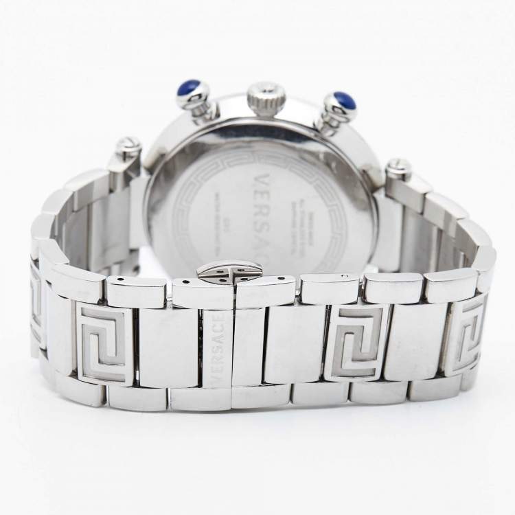 Pre Owned Versace Mother Of Pearl Stainless Steel Reve Q5C Women's Wristwatch 40 mm