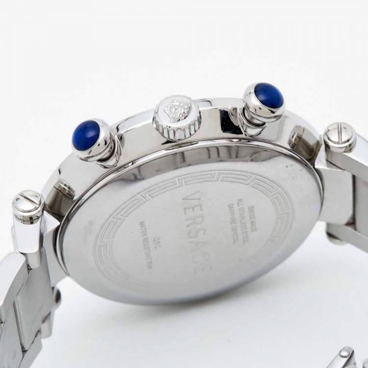 Pre Owned Versace Mother Of Pearl Stainless Steel Reve Q5C Women's Wristwatch 40 mm