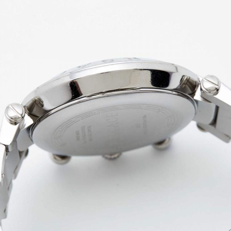 Pre Owned Versace Mother Of Pearl Stainless Steel Reve Q5C Women's Wristwatch 40 mm