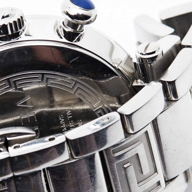 Pre Owned Versace Mother Of Pearl Stainless Steel Reve Q5C Women's Wristwatch 40 mm
