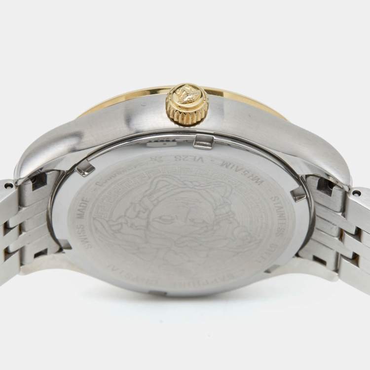 مملوكة مسبقًا Versace Blue Two-Tone Stainless Steel Hellenyium VE2S00522 Women's Wristwatch 35 mm
