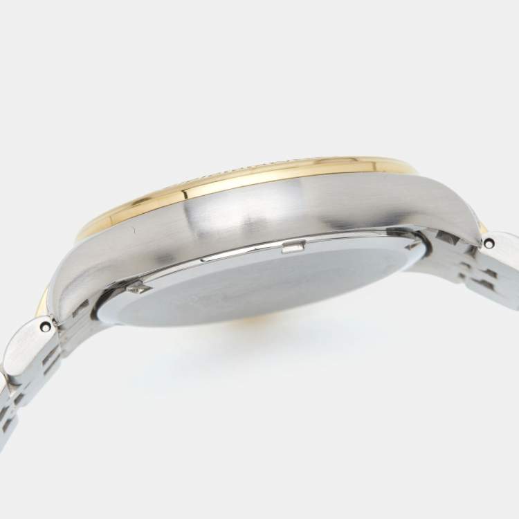 مملوكة مسبقًا Versace Blue Two-Tone Stainless Steel Hellenyium VE2S00522 Women's Wristwatch 35 mm